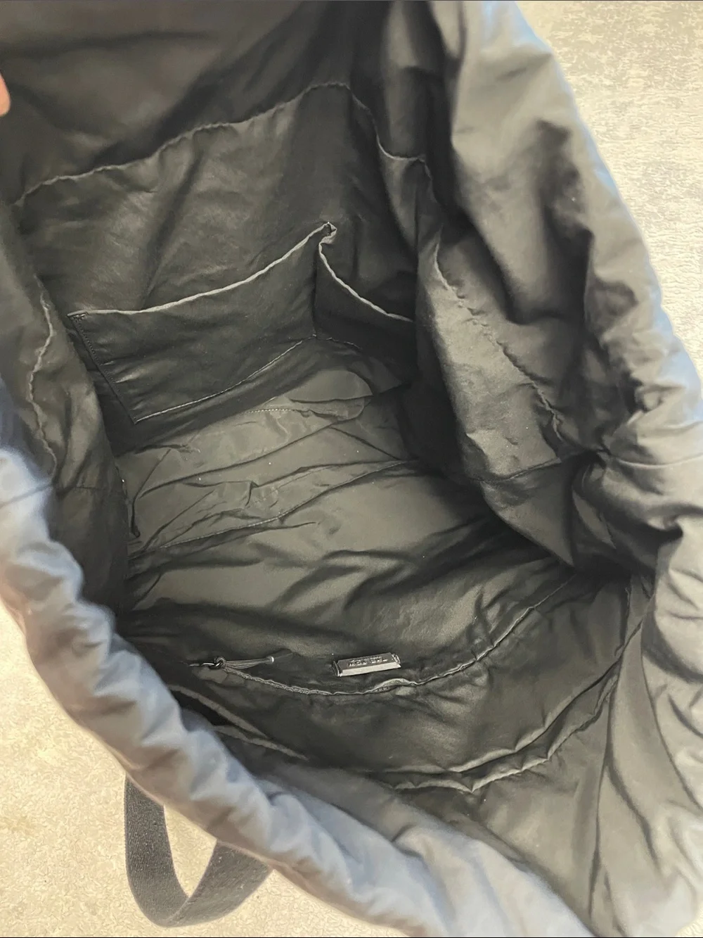 The Row Dima Drawstring Backpack Black Designer Quiet Luxury Minimalist